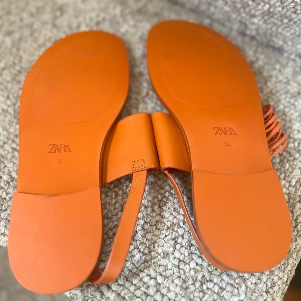 Zara Bold Orange Sandals - Picture 7 of 7